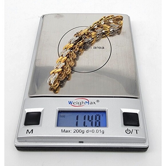 Gold Vermeil Over Sterling Silver Link Bracelet 7.5" Stamped 925 China Elegant - Picture 15 of 17